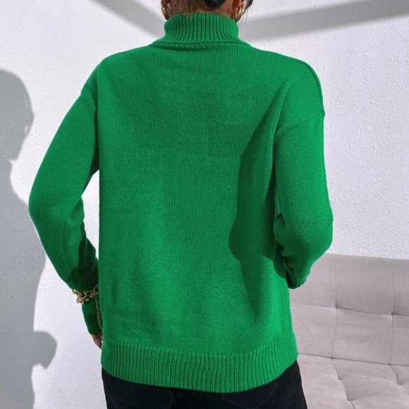 green turtleneck sweater fall winter trending - Picture 4 of 7